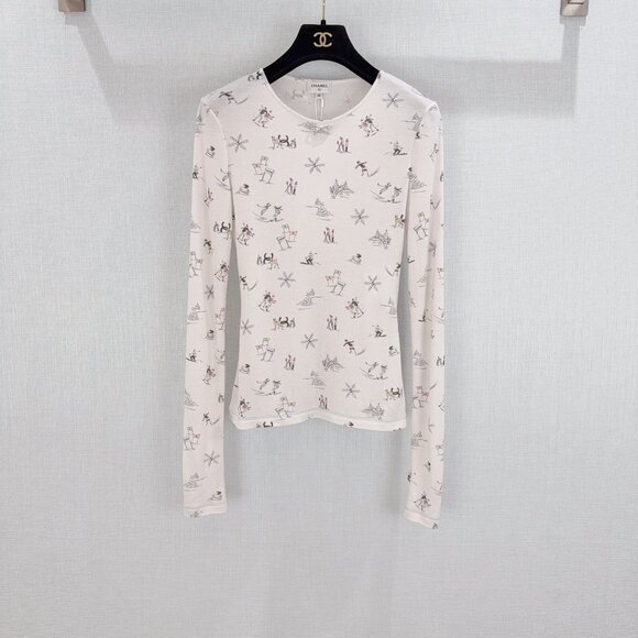 Fun Ski Pattern Knit Long-Sleeve Top - Picture 1 of 9